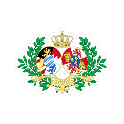 Coat of arms of Infanta Paz of Spain in Bavaria (Germany) (Coat of Arms) STICKER Vinyl Kiss-Cut Decal 3 Inch White - The Sticker Space