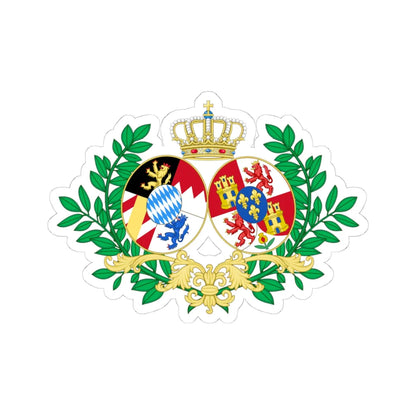 Coat of arms of Infanta Paz of Spain in Bavaria (Germany) (Coat of Arms) STICKER Vinyl Kiss-Cut Decal 4 Inch White - The Sticker Space