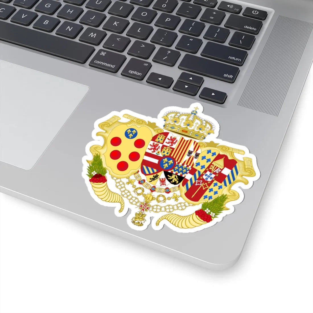 Coat of Arms of Infante Charles of Spain as Duke of Parma Piacenza and Guastalla (Italy) (Coat of Arms) STICKER Vinyl Kiss-Cut Decal - The Sticker Space