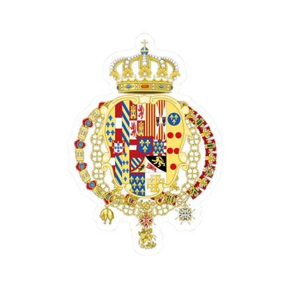Coat of Arms of Infante Charles of Spain as King of Naples and Sicily (Italy) (Coat of Arms) STICKER Vinyl Kiss-Cut Decal 2 Inch White - The Sticker Space