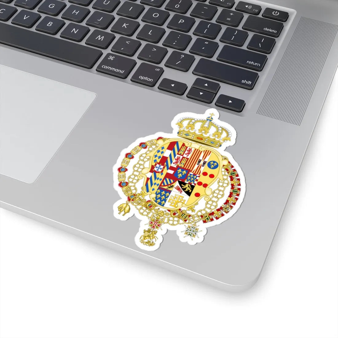 Coat of Arms of Infante Charles of Spain as King of Naples and Sicily (Italy) (Coat of Arms) STICKER Vinyl Kiss-Cut Decal - The Sticker Space