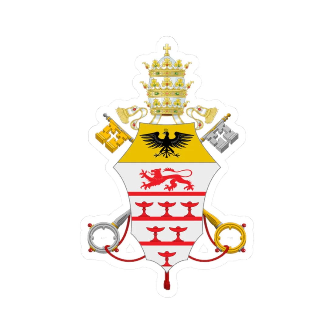 Coat of arms of Innocentius XI (Italy) (Coat of Arms) STICKER Vinyl Kiss-Cut Decal 2 Inch White - The Sticker Space