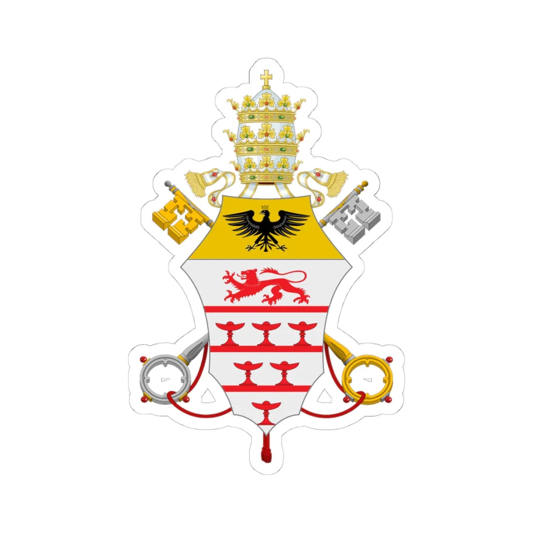 Coat of arms of Innocentius XI (Italy) (Coat of Arms) STICKER Vinyl Kiss-Cut Decal 4 Inch White - The Sticker Space