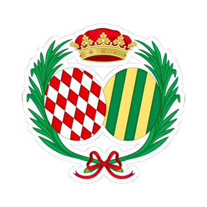 Coat of Arms of Ippolita Princess of Monaco (Spain) (Coat of Arms) STICKER Vinyl Kiss-Cut Decal 4 Inch White - The Sticker Space