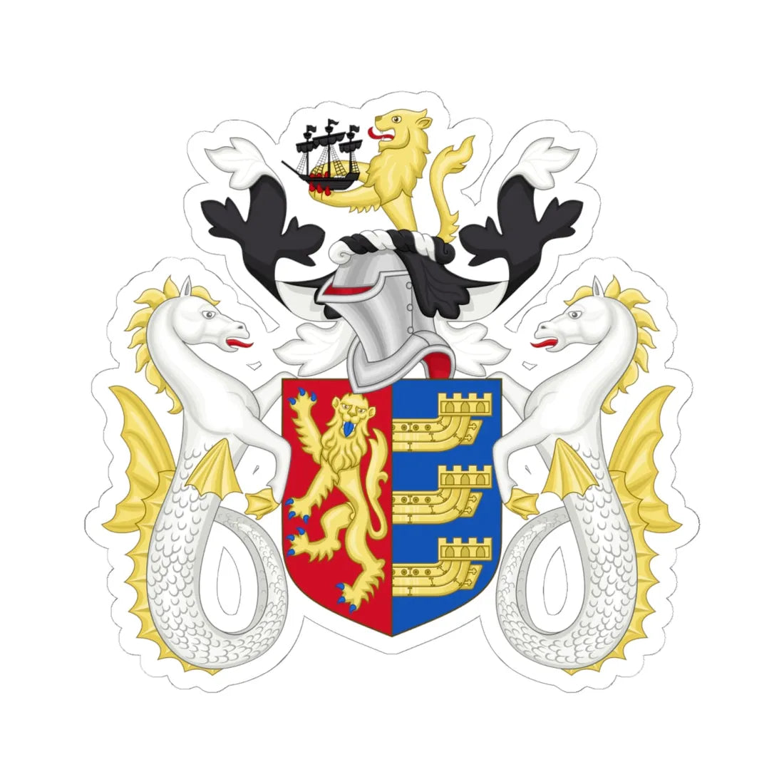 Coat of Arms of Ipswich Borough Council (England) (Coat of Arms) STICKER Vinyl Kiss-Cut Decal - The Sticker Space