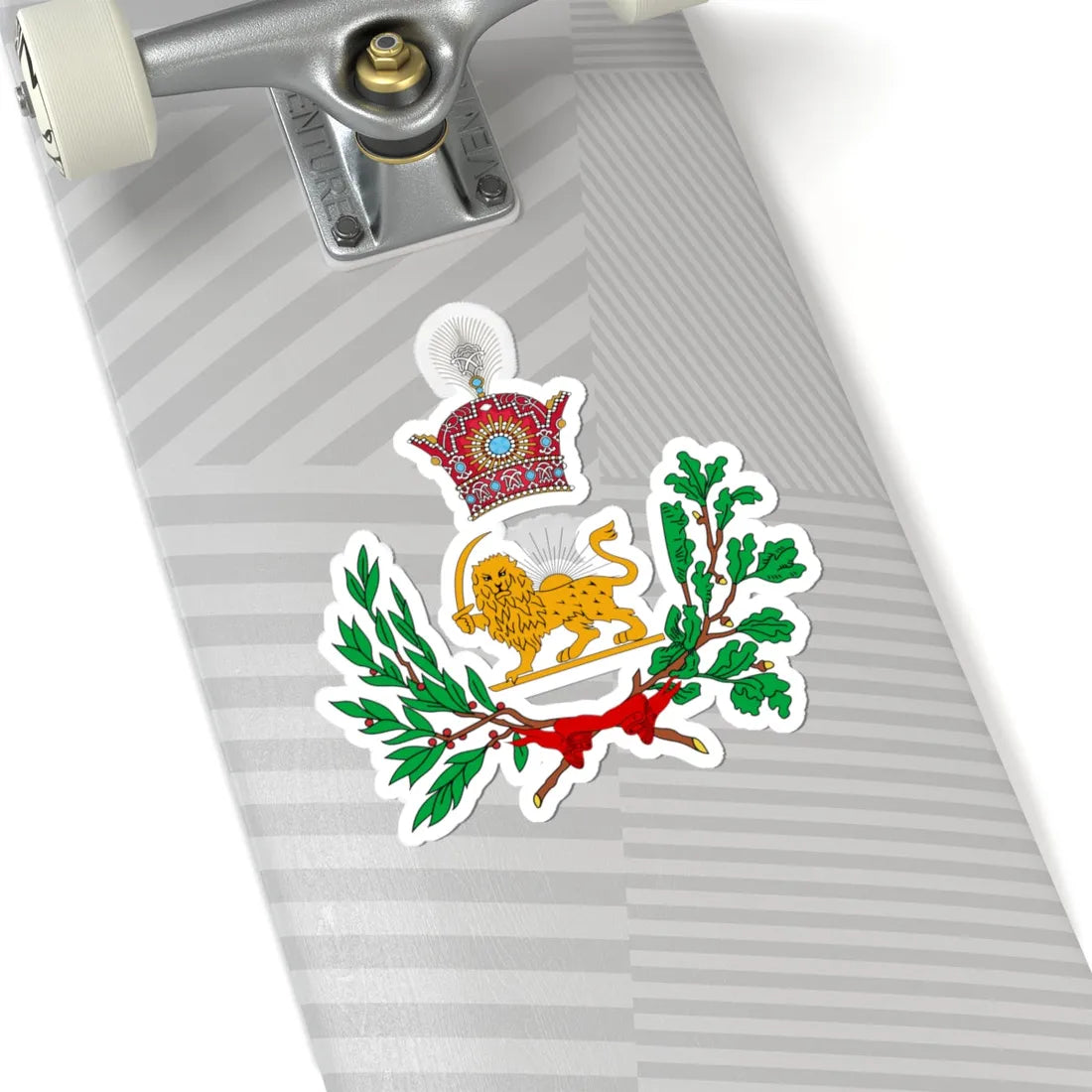 Coat of Arms of Iran 1907-1925 Qajar Dynasty (Iran) (Coat of Arms) STICKER Vinyl Kiss-Cut Decal - The Sticker Space