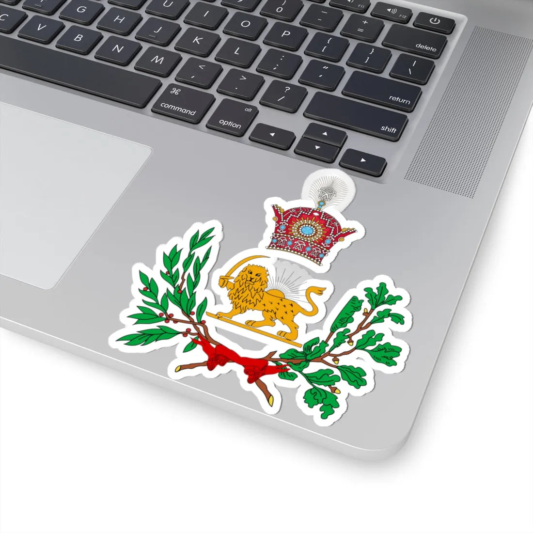 Coat of Arms of Iran 1907-1925 Qajar Dynasty (Iran) (Coat of Arms) STICKER Vinyl Kiss-Cut Decal - The Sticker Space