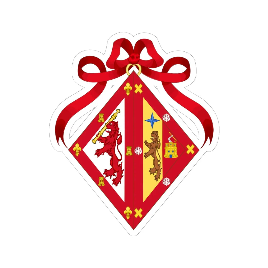 Coat of Arms of Isabel Díaz Ayuso (Spain) (Coat of Arms) STICKER Vinyl Kiss-Cut Decal 4 Inch White - The Sticker Space