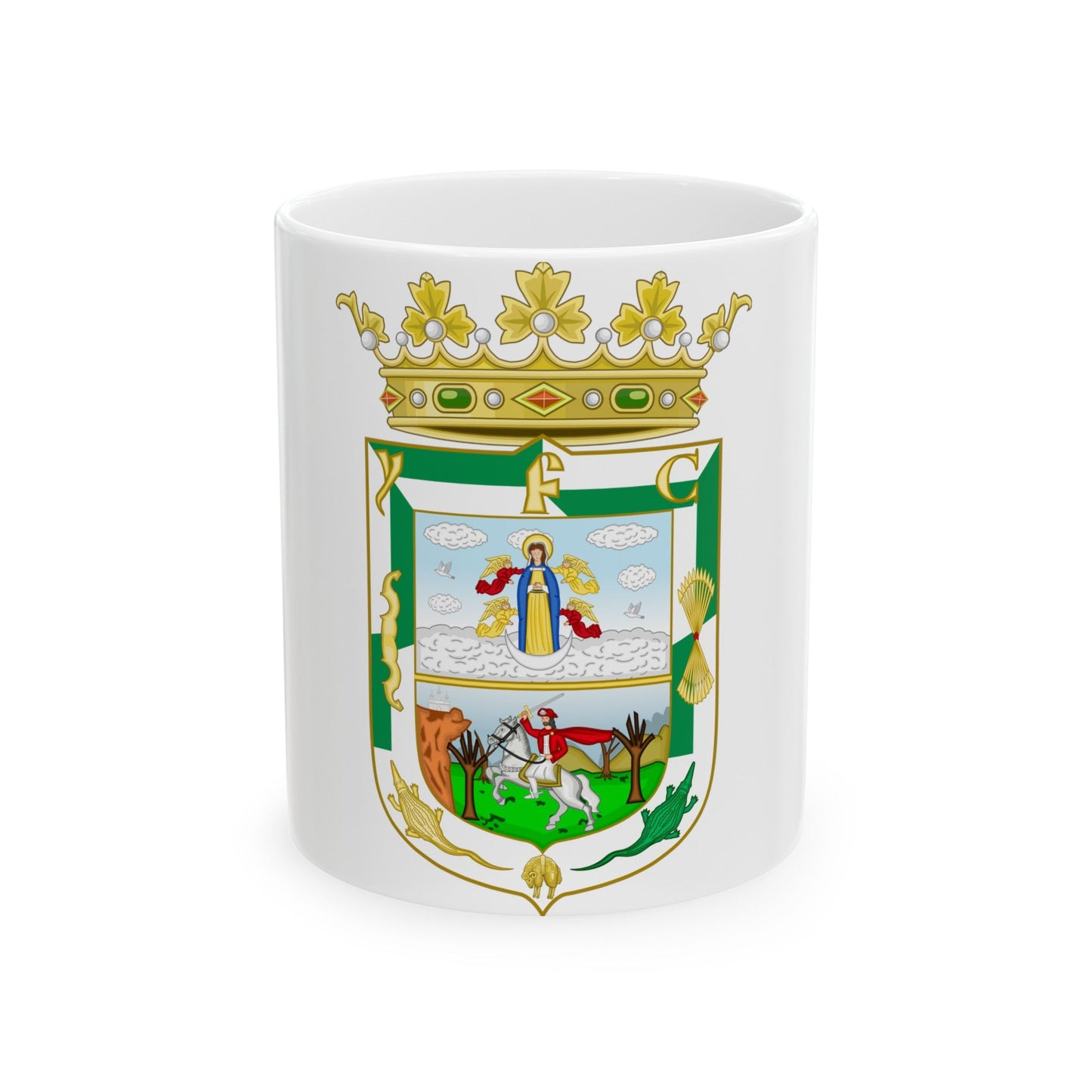 Coat of Arms of Isla Fernandina (Cuba) - White Coffee Mug-11oz-The Sticker Space