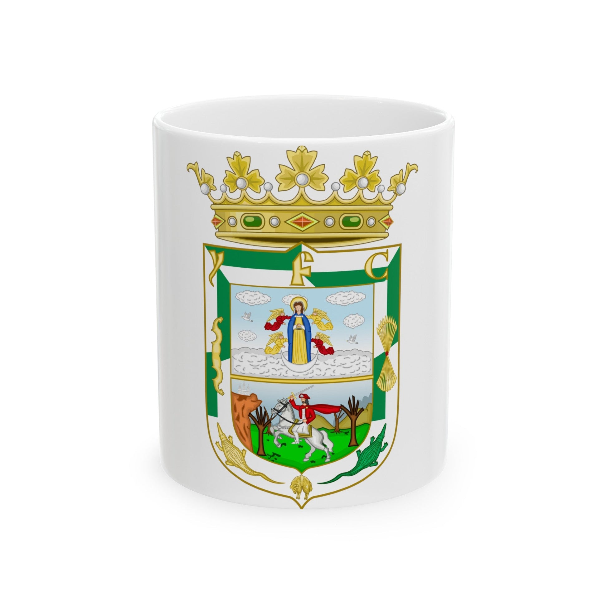 Coat of Arms of Isla Fernandina (Cuba) - White Coffee Mug-11oz-The Sticker Space