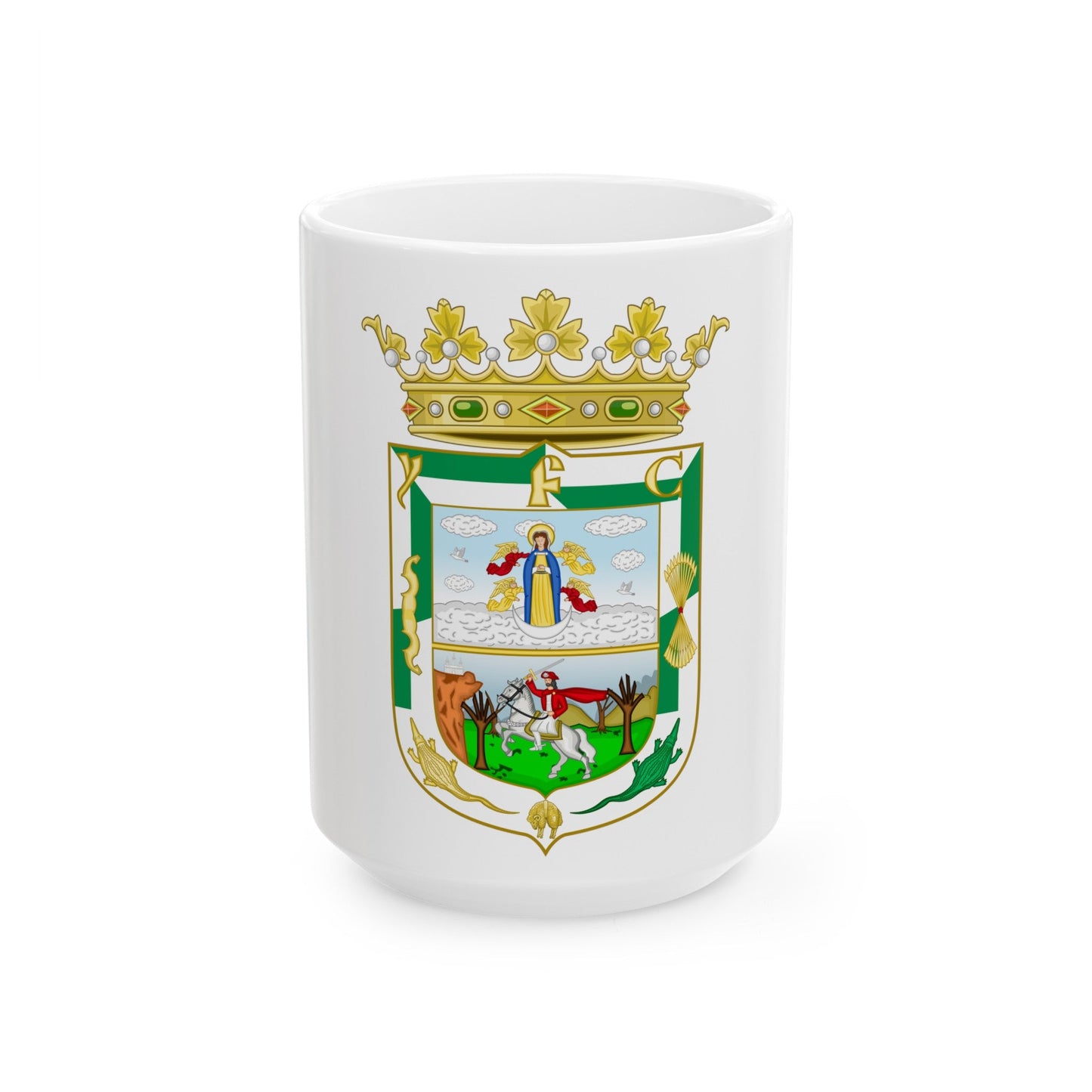 Coat of Arms of Isla Fernandina (Cuba) - White Coffee Mug-15oz-The Sticker Space