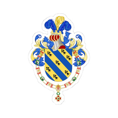 Coat of Arms of Iván Duque Order of Isabella the Catholic (Spain) (Coat of Arms) STICKER Vinyl Kiss-Cut Decal 4 Inch White - The Sticker Space