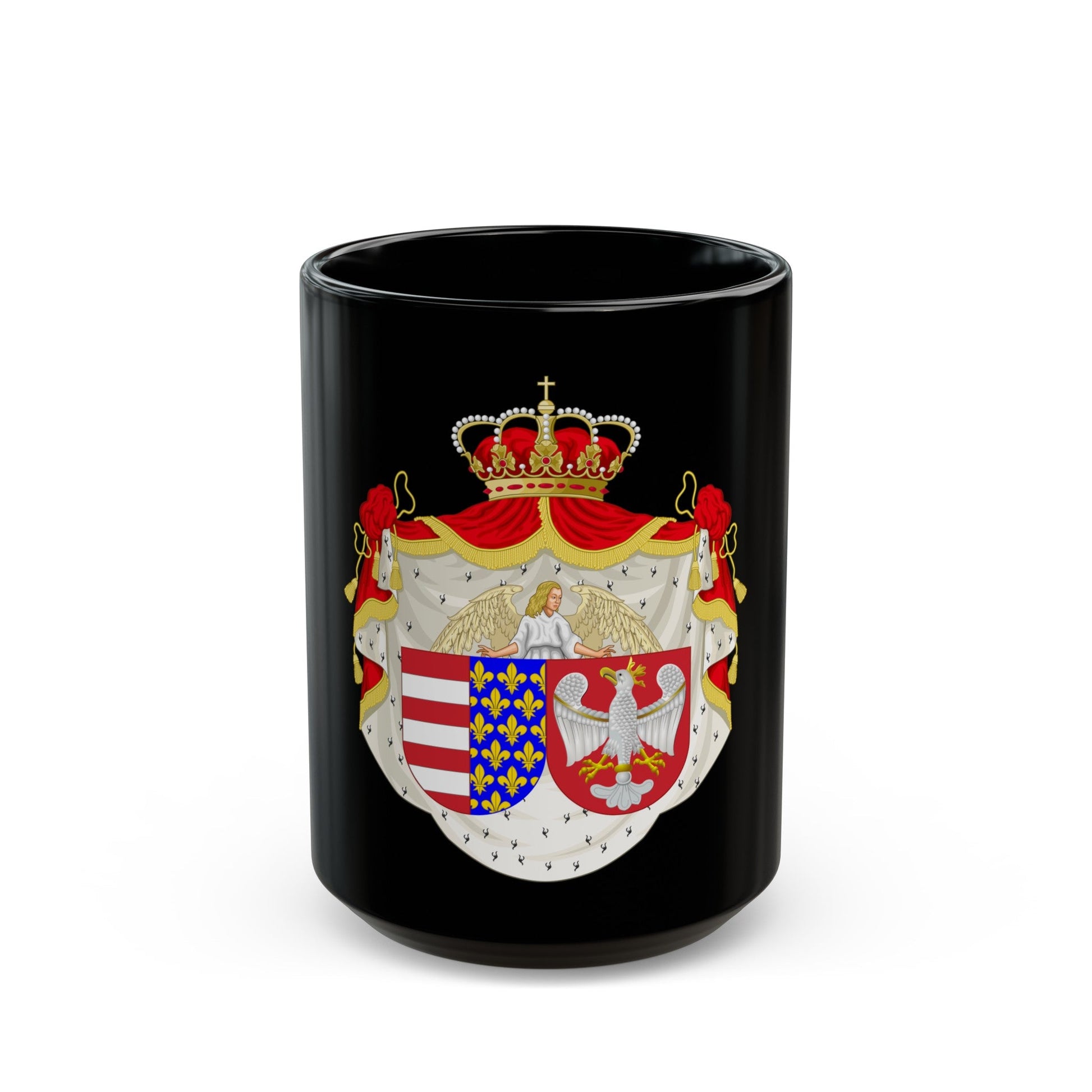 Coat of arms of Jadwiga of Poland - Black Coffee Mug-15oz-The Sticker Space