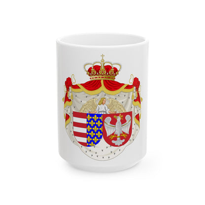 Coat of arms of Jadwiga of Poland - White Coffee Mug-15oz-The Sticker Space