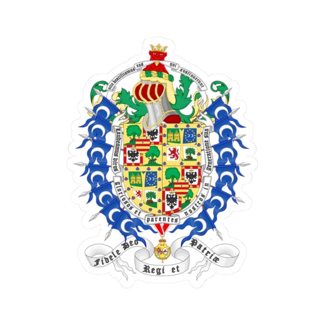 Coat of arms of Jaime de Marichalar (Spain) (Coat of Arms) STICKER Vinyl Kiss-Cut Decal 2 Inch White - The Sticker Space