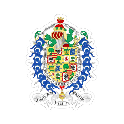 Coat of arms of Jaime de Marichalar (Spain) (Coat of Arms) STICKER Vinyl Kiss-Cut Decal 4 Inch White - The Sticker Space