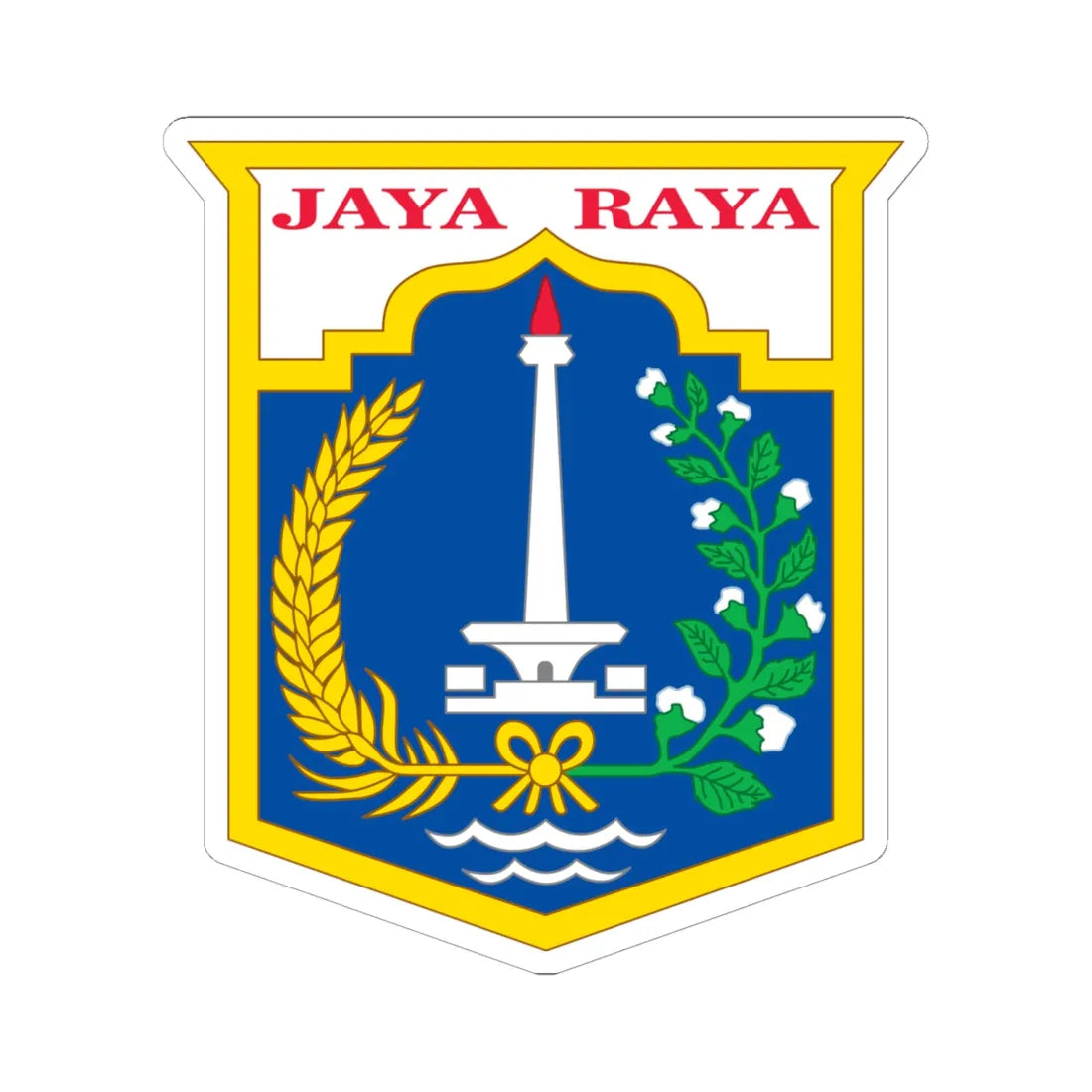 Coat of arms of Jakarta (Indonesia) (Coat of Arms) STICKER Vinyl Kiss-Cut Decal 6 Inch White - The Sticker Space