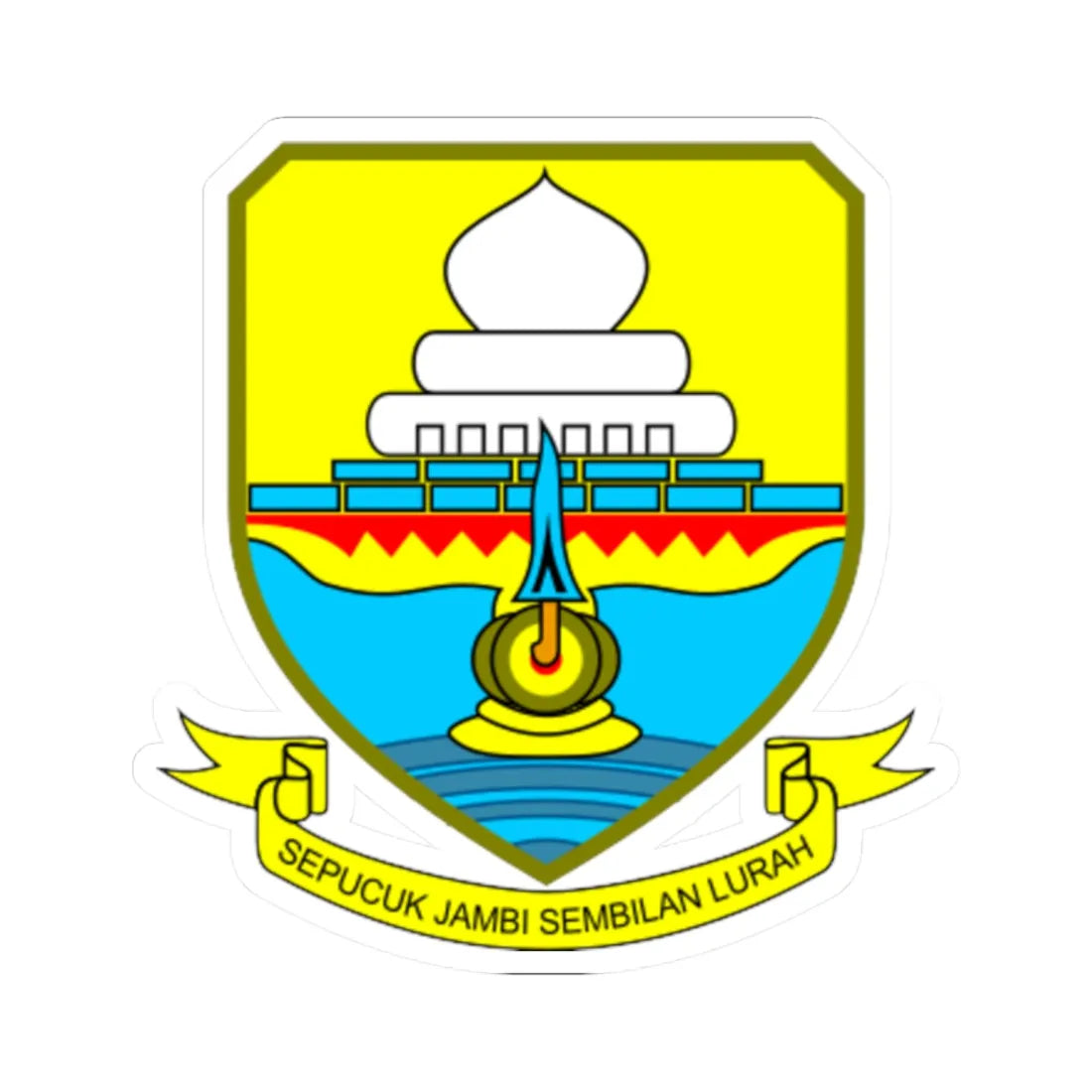 Coat of arms of Jambi (Indonesia) (Coat of Arms) STICKER Vinyl Kiss-Cut Decal 2 Inch White - The Sticker Space