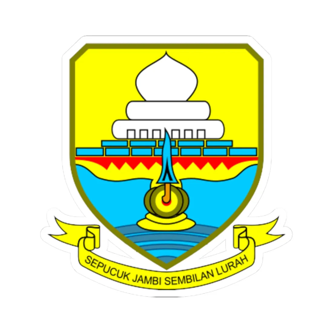 Coat of arms of Jambi (Indonesia) (Coat of Arms) STICKER Vinyl Kiss-Cut Decal 3 Inch White - The Sticker Space