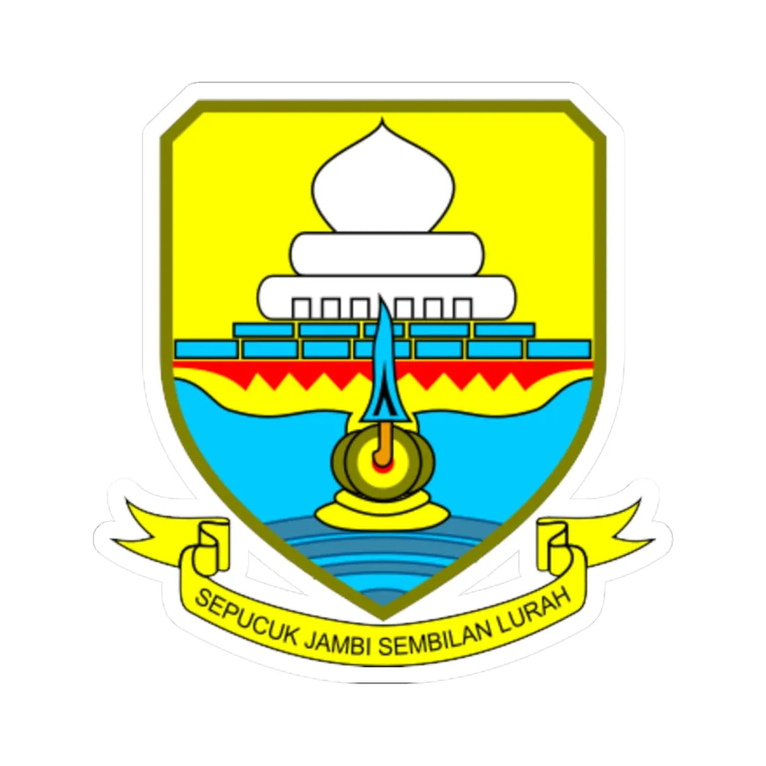 Coat of arms of Jambi (Indonesia) (Coat of Arms) STICKER Vinyl Kiss-Cut Decal 6 Inch White - The Sticker Space