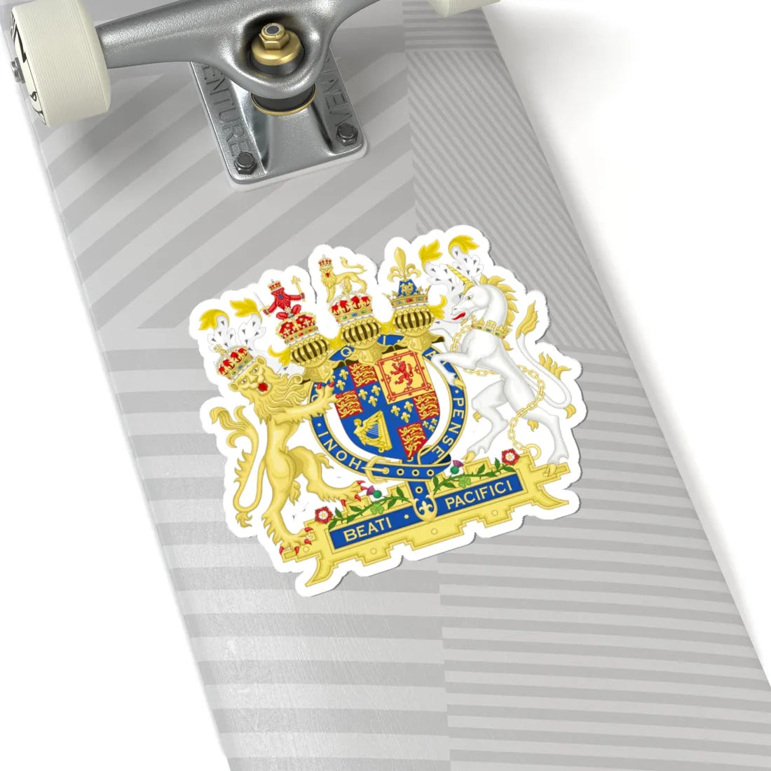 Coat of arms of James I of England 1603-1625 three crests variant 1 (England) (Coat of Arms) STICKER Vinyl Kiss-Cut Decal - The Sticker Space