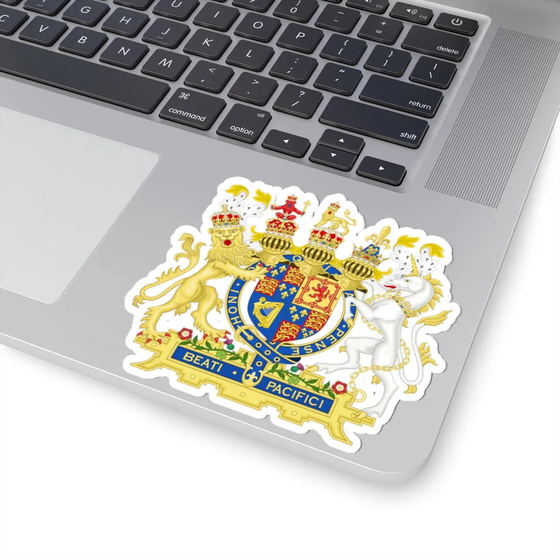 Coat of arms of James I of England 1603-1625 three crests variant 1 (England) (Coat of Arms) STICKER Vinyl Kiss-Cut Decal - The Sticker Space