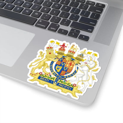 Coat of arms of James I of England 1603-1625 three crests variant 1 (England) (Coat of Arms) STICKER Vinyl Kiss-Cut Decal - The Sticker Space