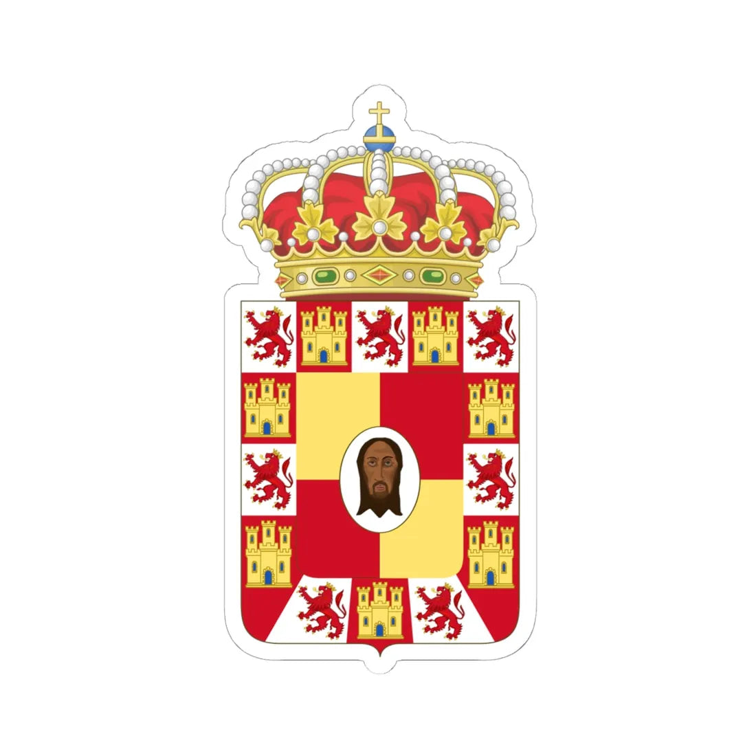 Coat of Arms of Jaén Province (Spain) (Coat of Arms) STICKER Vinyl Kiss-Cut Decal 6 Inch White - The Sticker Space