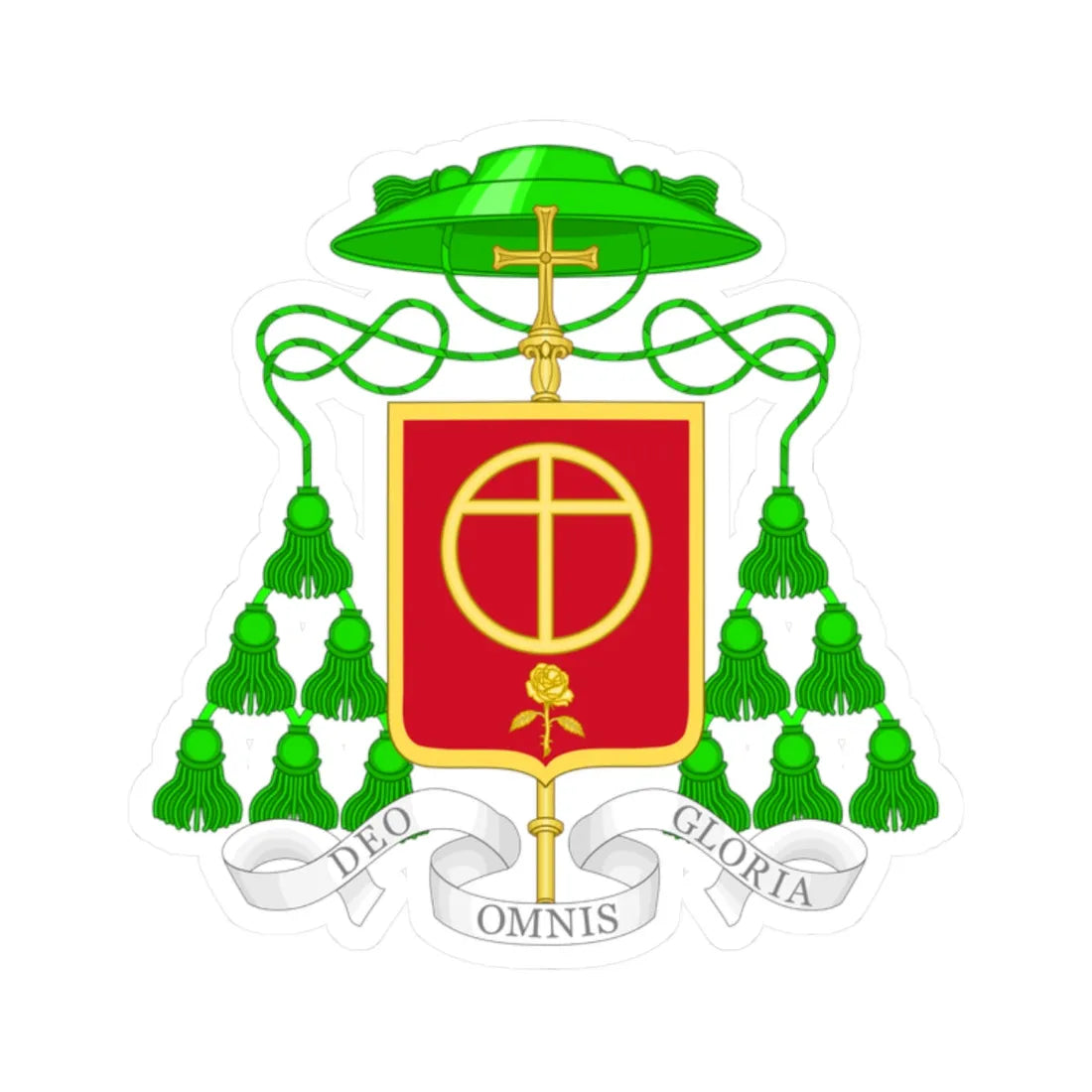 Coat of Arms of Javier Echevarría Prelate of the Opus Dei (Spain) (Coat of Arms) STICKER Vinyl Kiss-Cut Decal 2 Inch White - The Sticker Space