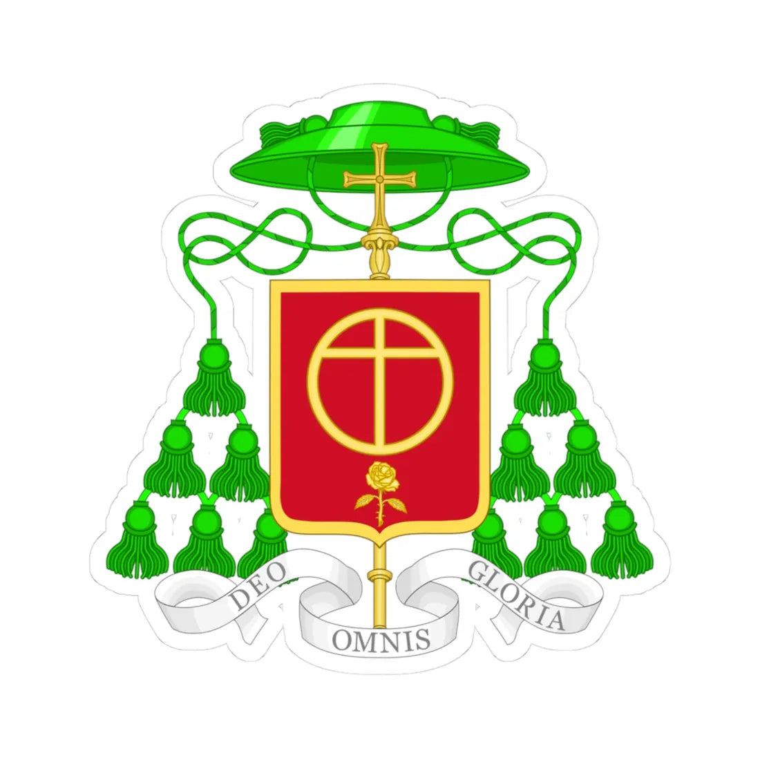 Coat of Arms of Javier Echevarría Prelate of the Opus Dei (Spain) (Coat of Arms) STICKER Vinyl Kiss-Cut Decal 3 Inch White - The Sticker Space