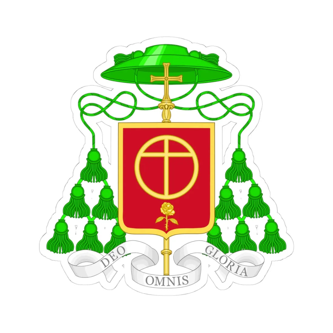 Coat of Arms of Javier Echevarría Prelate of the Opus Dei (Spain) (Coat of Arms) STICKER Vinyl Kiss-Cut Decal 4 Inch White - The Sticker Space