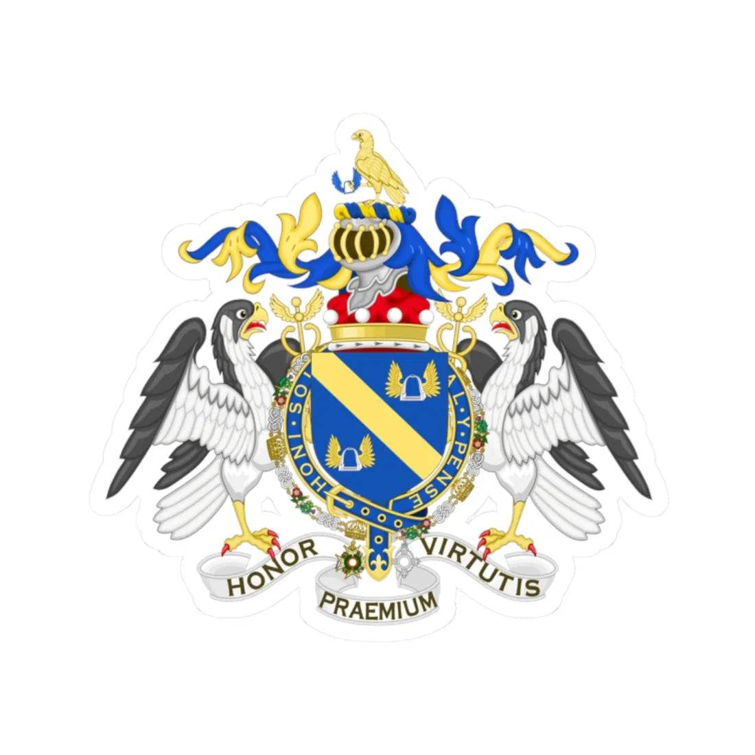 Coat of Arms of Jock Baron Stirrup (Spain) (Coat of Arms) STICKER Vinyl Kiss-Cut Decal 2 Inch White - The Sticker Space