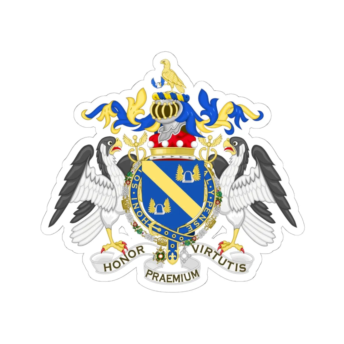 Coat of Arms of Jock Baron Stirrup (Spain) (Coat of Arms) STICKER Vinyl Kiss-Cut Decal 6 Inch White - The Sticker Space