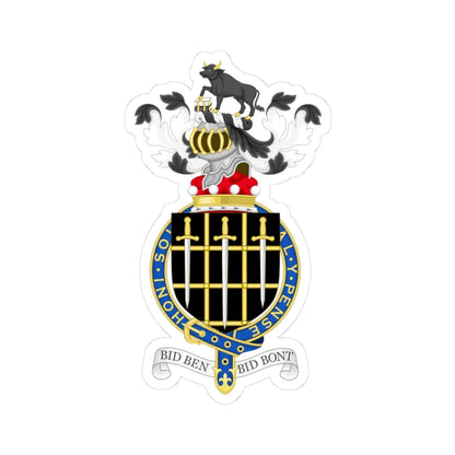 Coat of Arms of John Baron Morris of Aberavon (Spain) (Coat of Arms) STICKER Vinyl Kiss-Cut Decal 3 Inch White - The Sticker Space