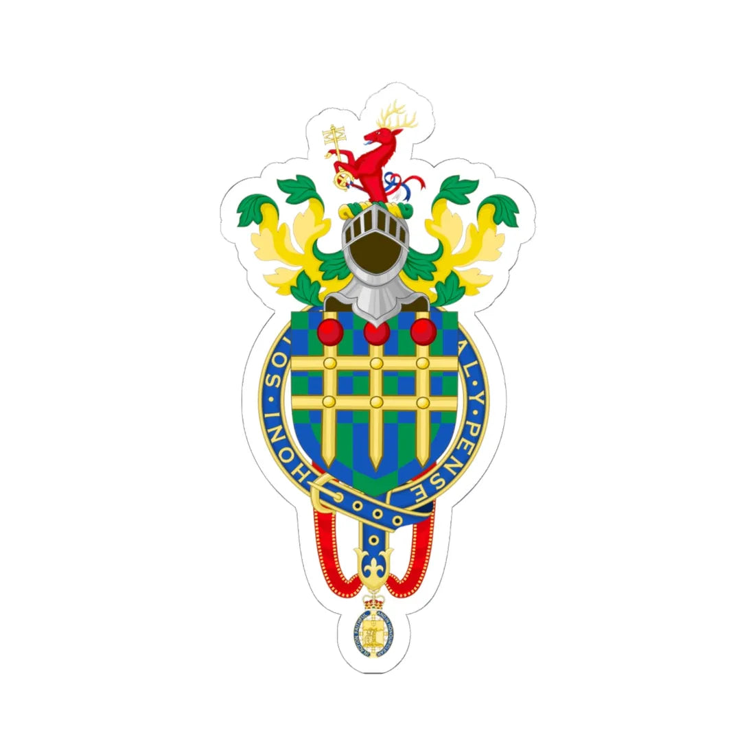 Coat of Arms of John Major (Spain) (Coat of Arms) STICKER Vinyl Kiss-Cut Decal 6 Inch White - The Sticker Space
