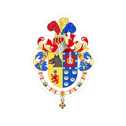 Coat of Arms of Jorge Rafael Videla Order of Isabella the Catholic (Argentina) (Coat of Arms) STICKER Vinyl Kiss-Cut Decal 3 Inch White - The Sticker Space