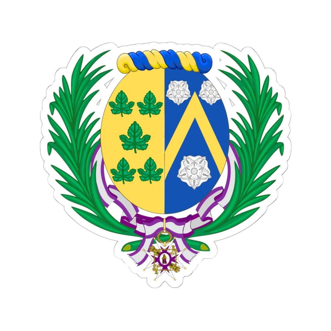 Coat of Arms of Josefa Julia Bouquet (Argentina) (Coat of Arms) STICKER Vinyl Kiss-Cut Decal 6 Inch White - The Sticker Space