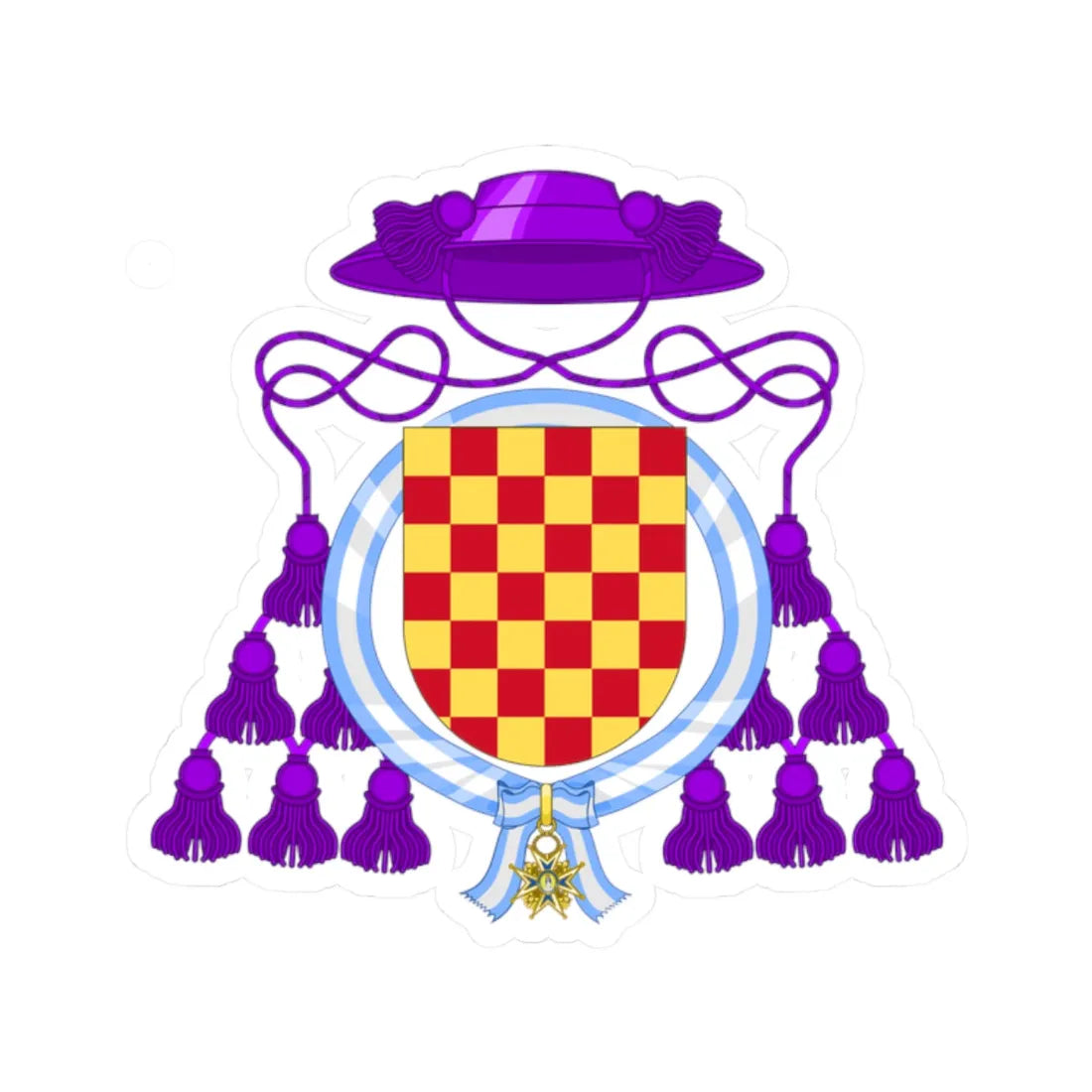 Coat of Arms of Josemaría Escrivá Order of Charles III (Spain) (Coat of Arms) STICKER Vinyl Kiss-Cut Decal 2 Inch White - The Sticker Space