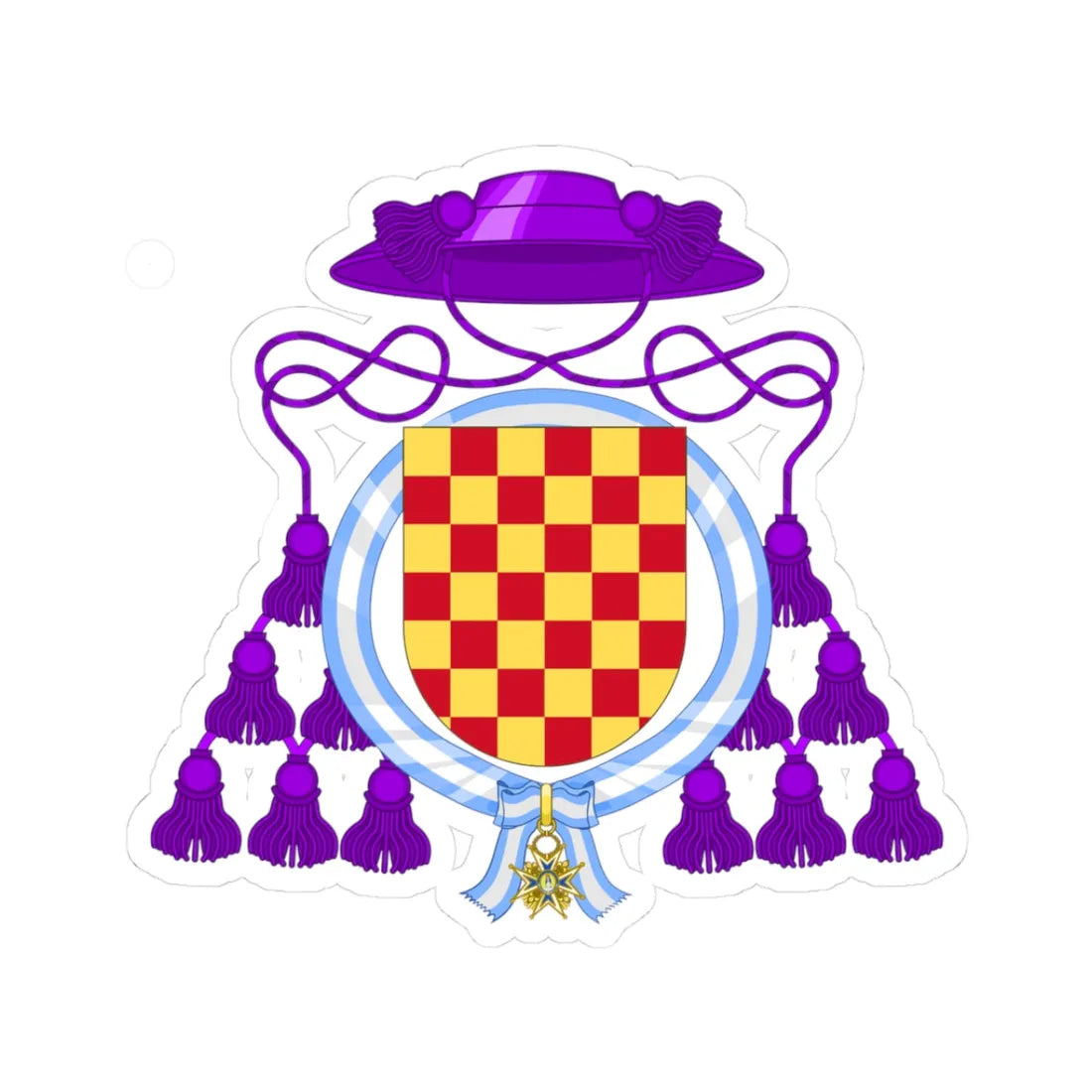 Coat of Arms of Josemaría Escrivá Order of Charles III (Spain) (Coat of Arms) STICKER Vinyl Kiss-Cut Decal 3 Inch White - The Sticker Space