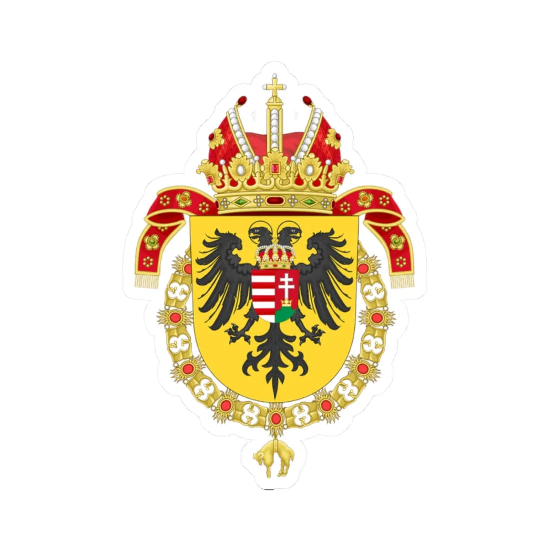 Coat of Arms of Joseph I Holy Roman Emperor-Or shield variant (Austria) (Coat of Arms) STICKER Vinyl Kiss-Cut Decal 2 Inch White - The Sticker Space