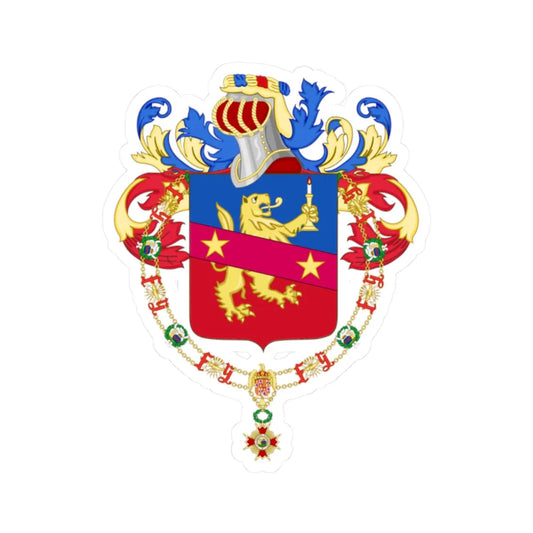 Coat of Arms of Juan Domingo Perón Order of Isabella the Catholic (Argentina) (Coat of Arms) STICKER Vinyl Kiss-Cut Decal 2 Inch White - The Sticker Space