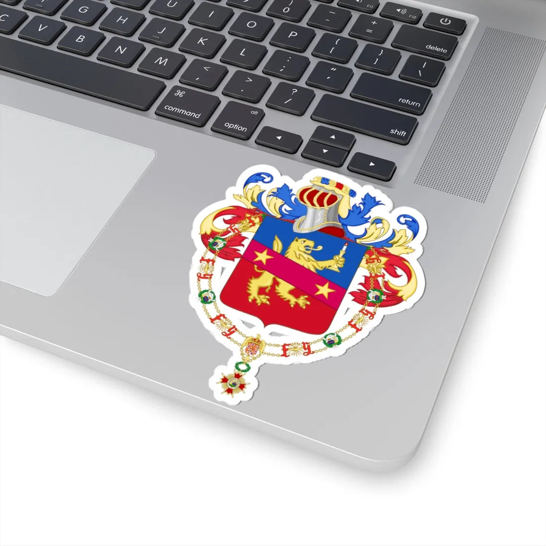Coat of Arms of Juan Domingo Perón Order of Isabella the Catholic (Argentina) (Coat of Arms) STICKER Vinyl Kiss-Cut Decal - The Sticker Space