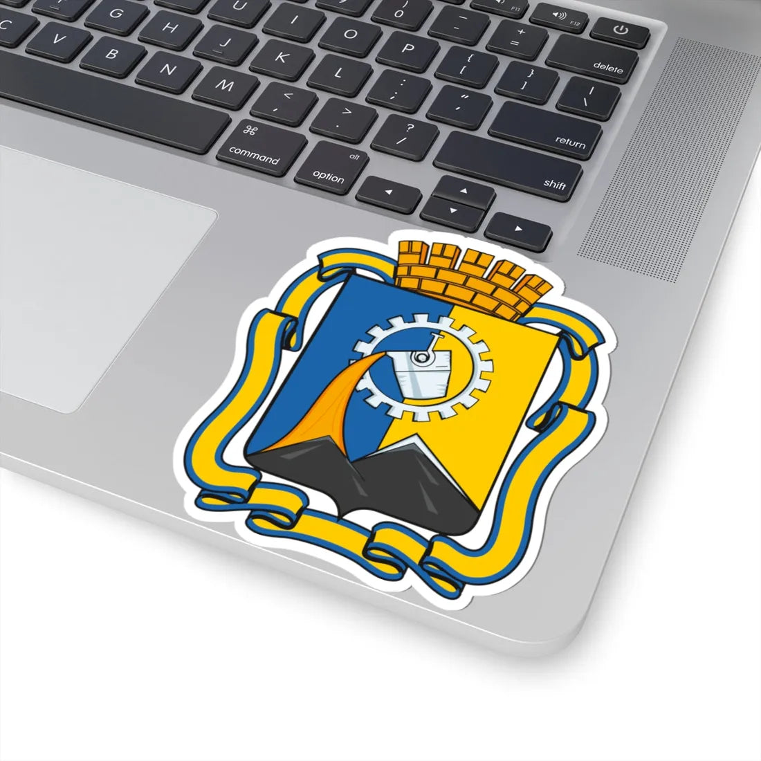 Coat of Arms of Kadiivka (Ukraine) (Coat of Arms) STICKER Vinyl Kiss-Cut Decal - The Sticker Space