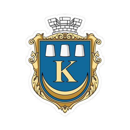 Coat of Arms of Kalush (Ukraine) (Coat of Arms) STICKER Vinyl Kiss-Cut Decal 3 Inch White - The Sticker Space