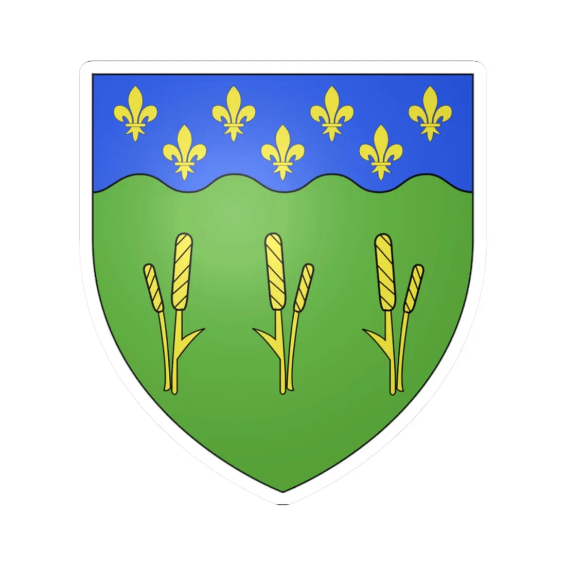 Coat of arms of Kamouraska (Canada) (Coat of Arms) STICKER Vinyl Kiss-Cut Decal 2 Inch White - The Sticker Space