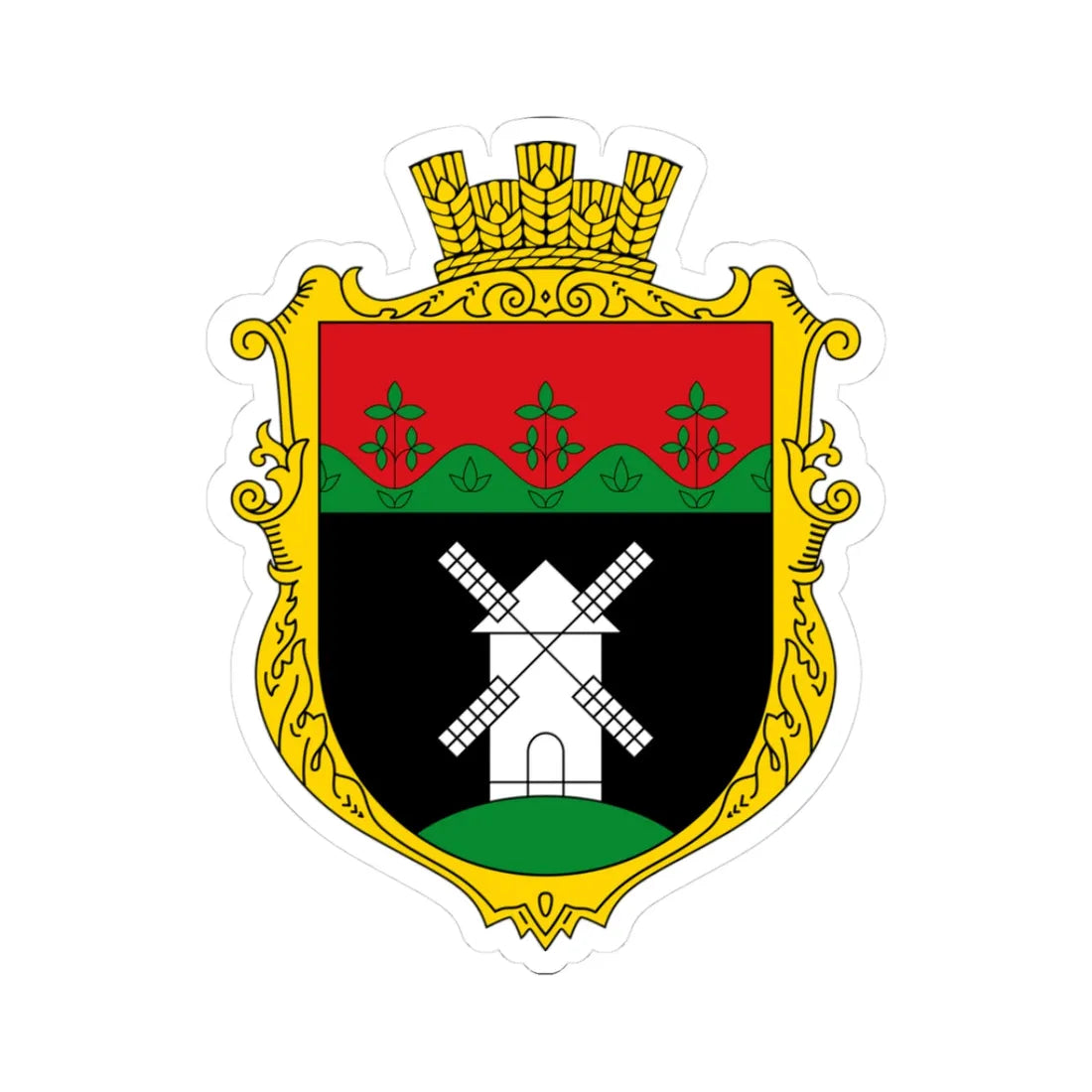 Coat of arms of Kanizh (Ukraine) (Coat of Arms) STICKER Vinyl Kiss-Cut Decal 3 Inch White - The Sticker Space