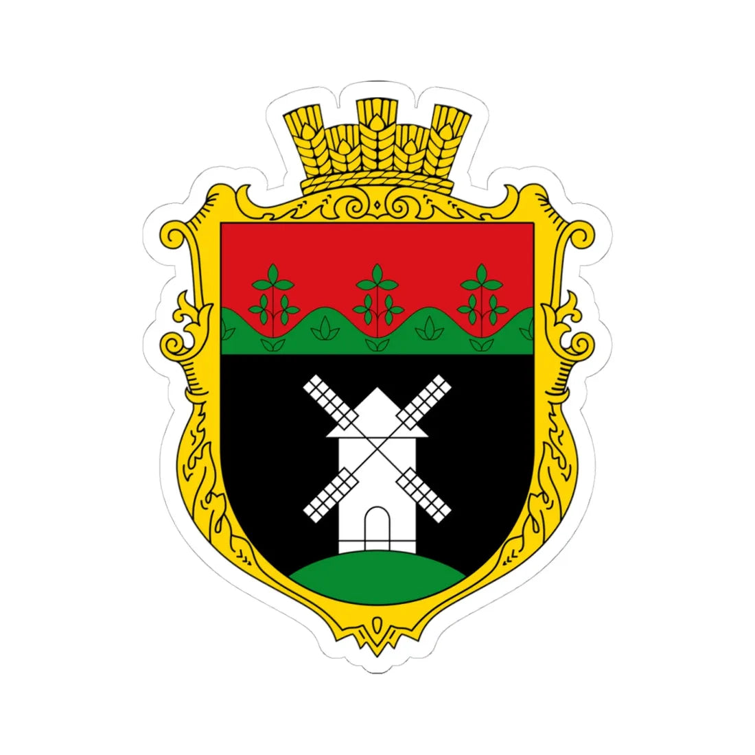 Coat of arms of Kanizh (Ukraine) (Coat of Arms) STICKER Vinyl Kiss-Cut Decal 4 Inch White - The Sticker Space