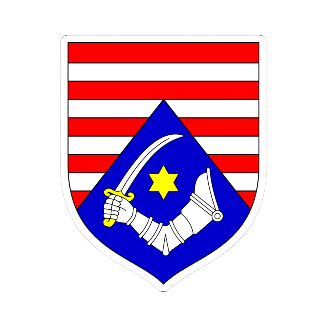 Coat of Arms of Karlovac county (Croatia) (Coat of Arms) STICKER Vinyl Kiss-Cut Decal 3 Inch White - The Sticker Space