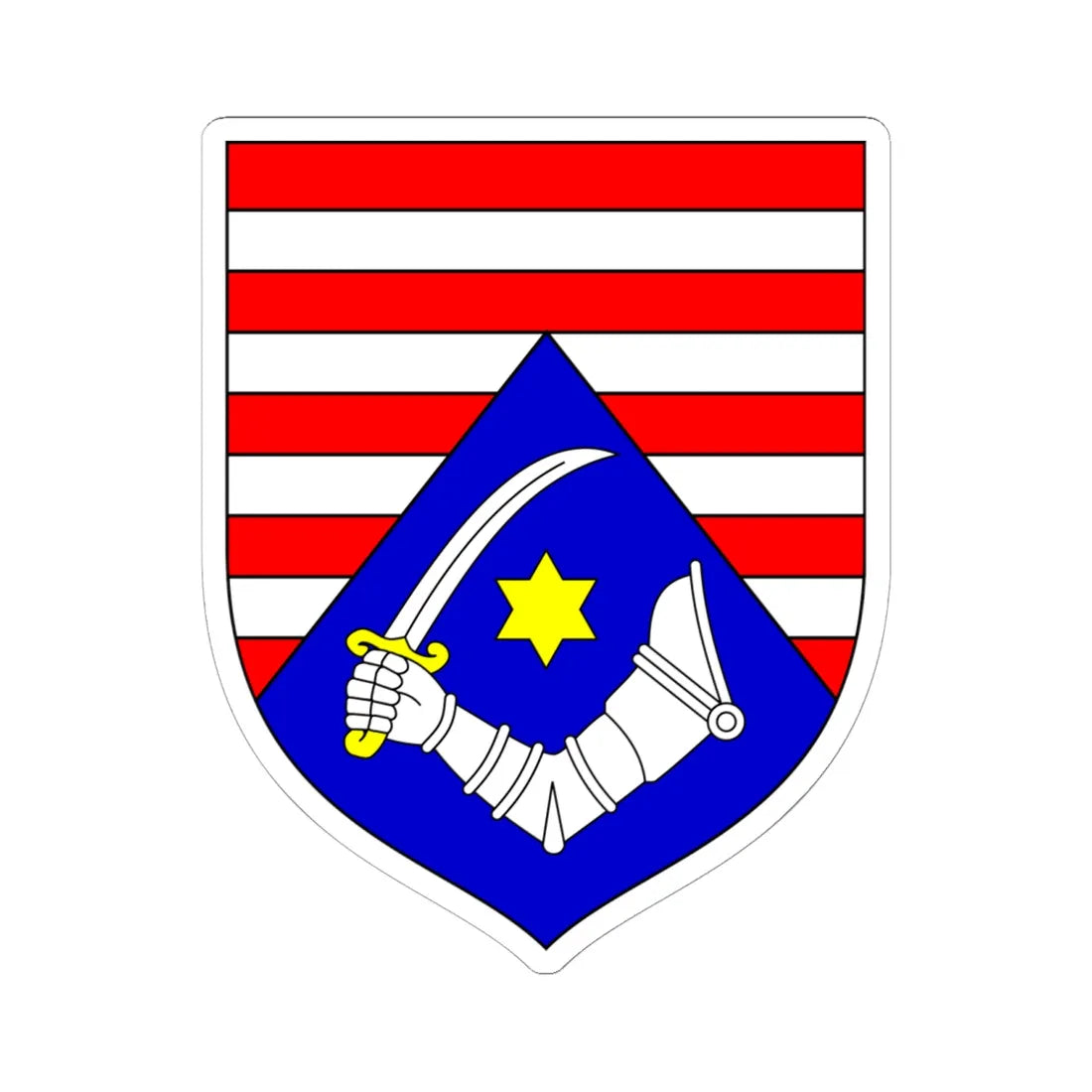 Coat of Arms of Karlovac county (Croatia) (Coat of Arms) STICKER Vinyl Kiss-Cut Decal 6 Inch White - The Sticker Space