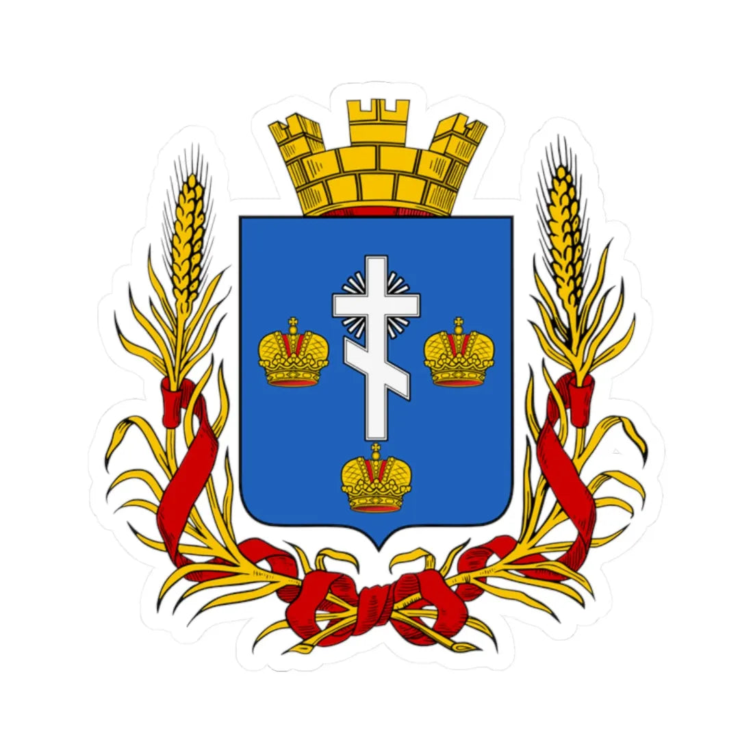 Coat of arms of Kherson 1878 (Ukraine) (Coat of Arms) STICKER Vinyl Kiss-Cut Decal 2 Inch White - The Sticker Space